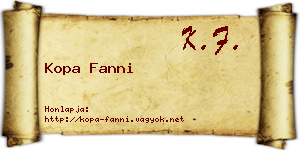 Kopa Fanni névjegykártya